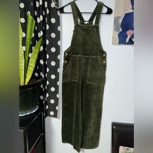 Rylee + Cru Olive Green Corduroy Overalls Jumpsuit